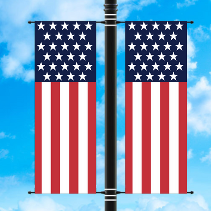 Vinyl Light Pole Banner Sets - American Flag