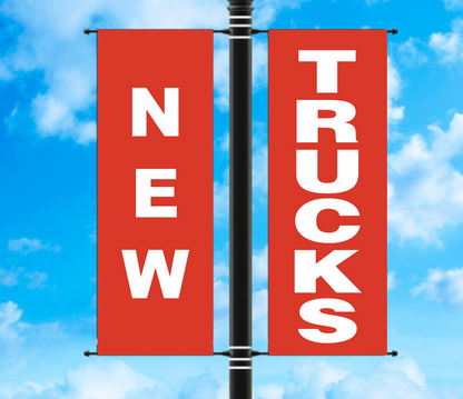 Vinyl Light Pole Banner Sets - "NEW TRUCKS"