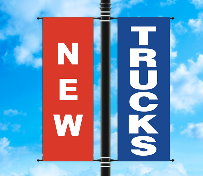 Vinyl Light Pole Banner Sets - "NEW TRUCKS"