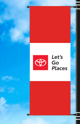 Vinyl Light Pole Banner - Lets Go Places Style 1 - Stacked