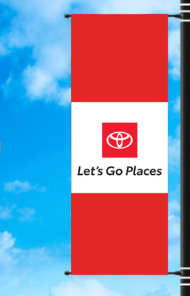 Vinyl Light Pole Banner - Lets Go Places Style 2 - Stacked