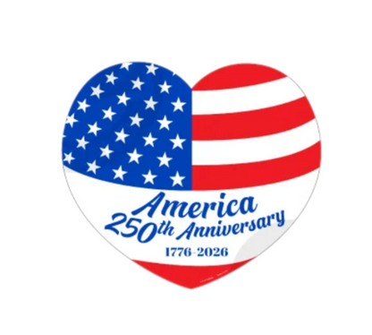 250 America Heart Decals