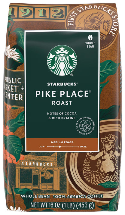 Starbucks Pike Place Whole Bean - 1 lb. - Qty. 1