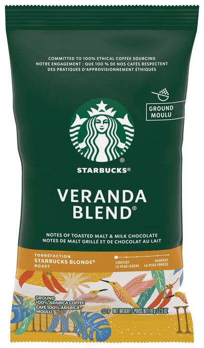 Starbucks Veranda Ground Coffee - 2.5 oz - Qty. 18
