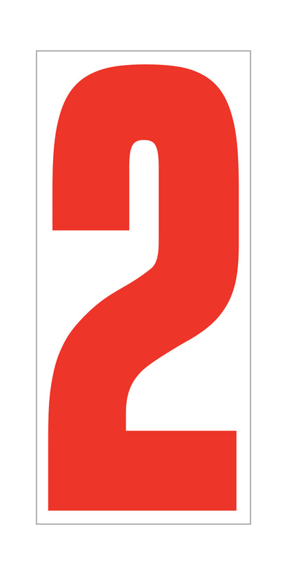 Window Sticker - 5-1/2"" Fluor. RED on WHITE - Qty. 12
