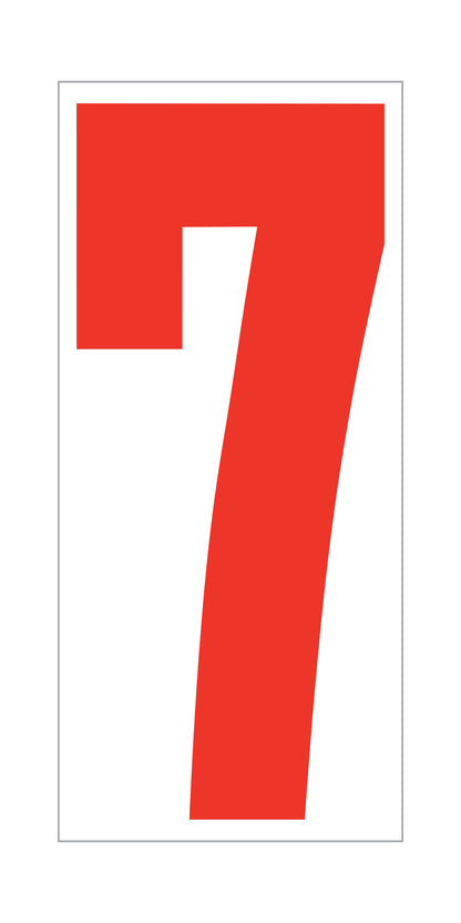 Window Sticker - 5-1/2"" Fluor. RED on WHITE - Qty. 12