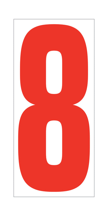 Window Sticker - 5-1/2"" Fluor. RED on WHITE - Qty. 12