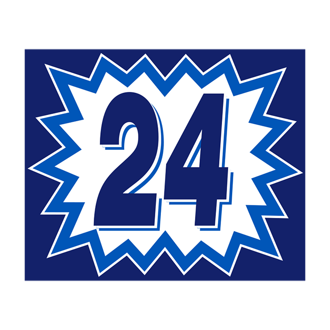 Window Sticker - Blasts - Blue/White