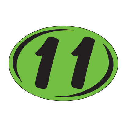Oval Year Model Stickers (2 Digit) - Green/Black