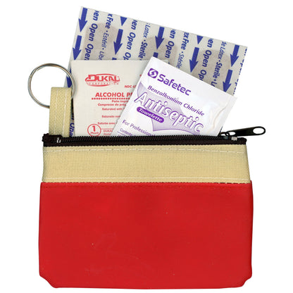Key Ring Zippered First Aid Pouch (Standard Vinyl)