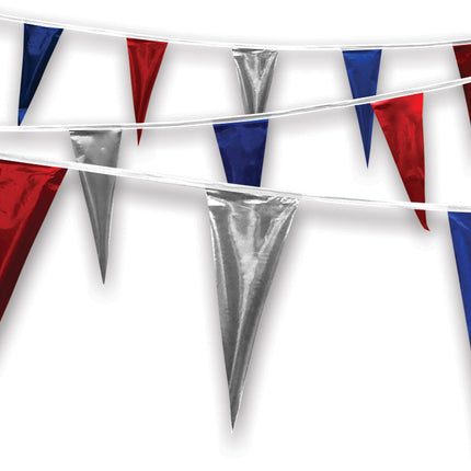 Triangle Pennants - Metallic Red White and Blue