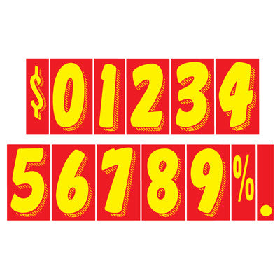 Red/Yellow Adhesive Numbers