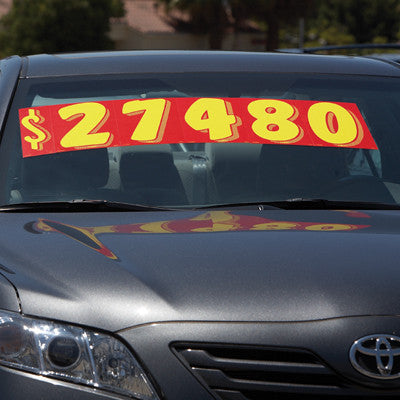 Display of Red/Yellow Adhesive Numbers