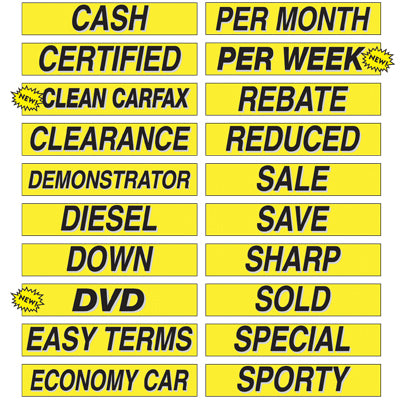 Adhesive Windshield Slogan - Yellow and Black
