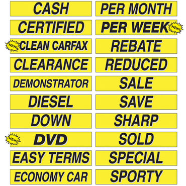 Adhesive Windshield Slogan - Yellow and Black