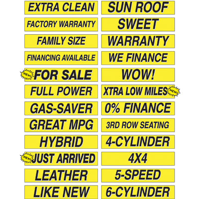 Adhesive Windshield Slogan - Yellow and Black