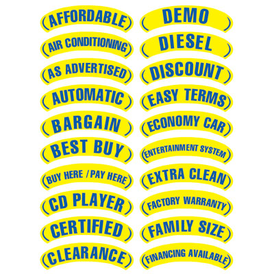 Oval Arch Slogans - Blue and Yellow