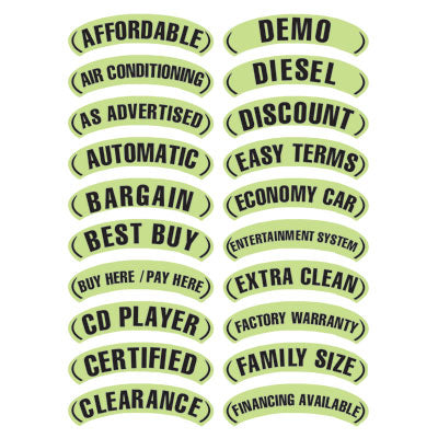 Oval Arch Slogans - Chartreuse and Black