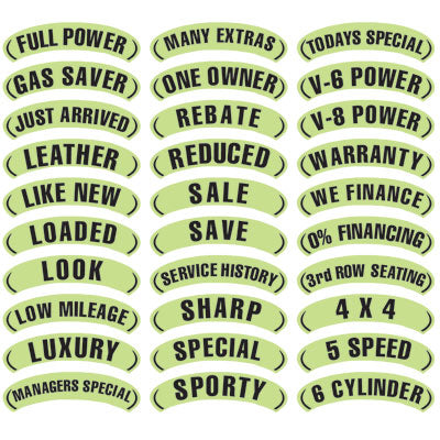 Oval Arch Slogans - Chartreuse and Black