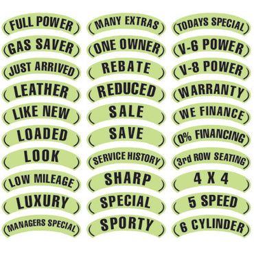 Oval Arch Slogans - Chartreuse and Black