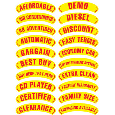 Oval Arch Slogans - Red and Yellow