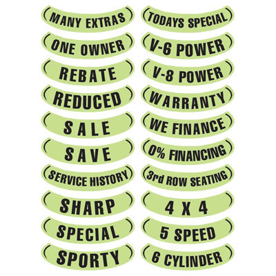 Oval Reverse Arch Slogans - Chartreuse and Black