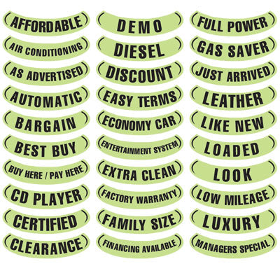 Oval Reverse Arch Slogans - Chartreuse and Black