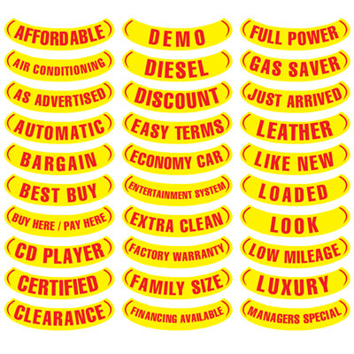 Oval Reverse Arch Slogans - Red and Yellow