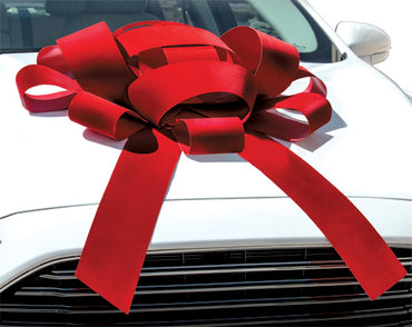 30" Red Velvet Car Bow