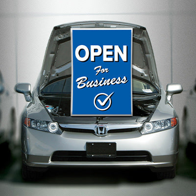 Under Hood Sign - Open For Business