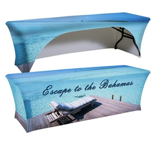 3 Sided Stretch Table Throw (FULL COLOR PRINT) Dye Sublimation - 6 ft. 30"Top x 29"H