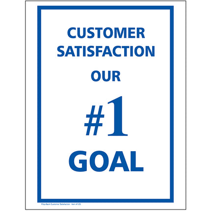 Floor Mat - Poly Back 1 Color - Blue "Customer Satisfaction"