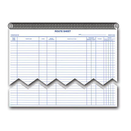 Route Sheet/Spiral Bound