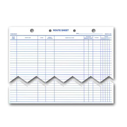 Route Sheet - 50 Line