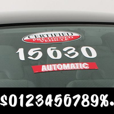Die Cut White Sign Painter Adhesive Number