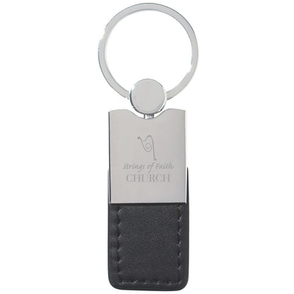 Metal/Simulated Leather Key Chain