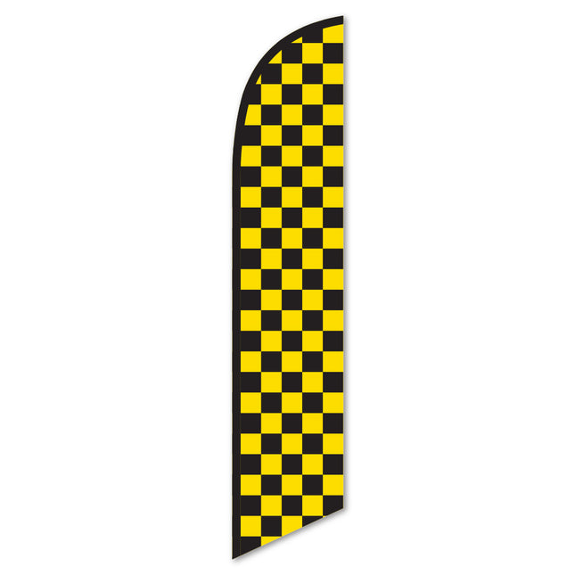 Swooper Flag - Checkered (Black/Yellow) - Flag Only