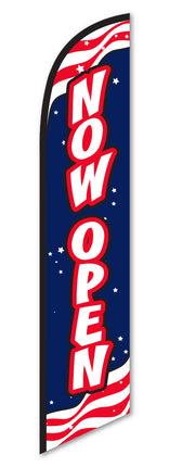 Swooper Flag - Now Open (Patriotic) - Flag Only