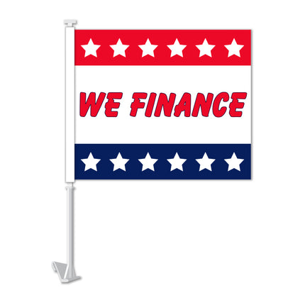 Clip On Window Flag - We Finance (stars)