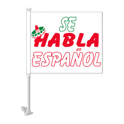 Clip On Window Flag - Se Habla Espanol