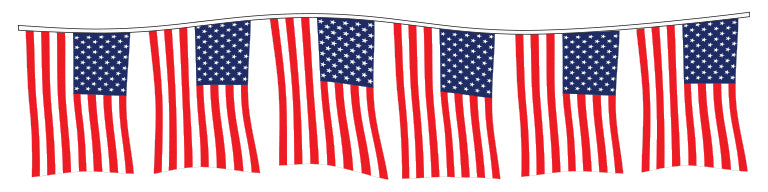 American Flag Pennants Supreme Cloth Romano Promo Dealer Supply