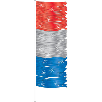 Antenna Flag - Metallic Fringe (Red,Silver,Blue)