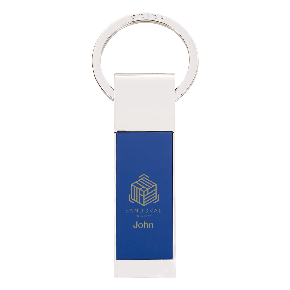 Two-Tone Rectangle Key Chain