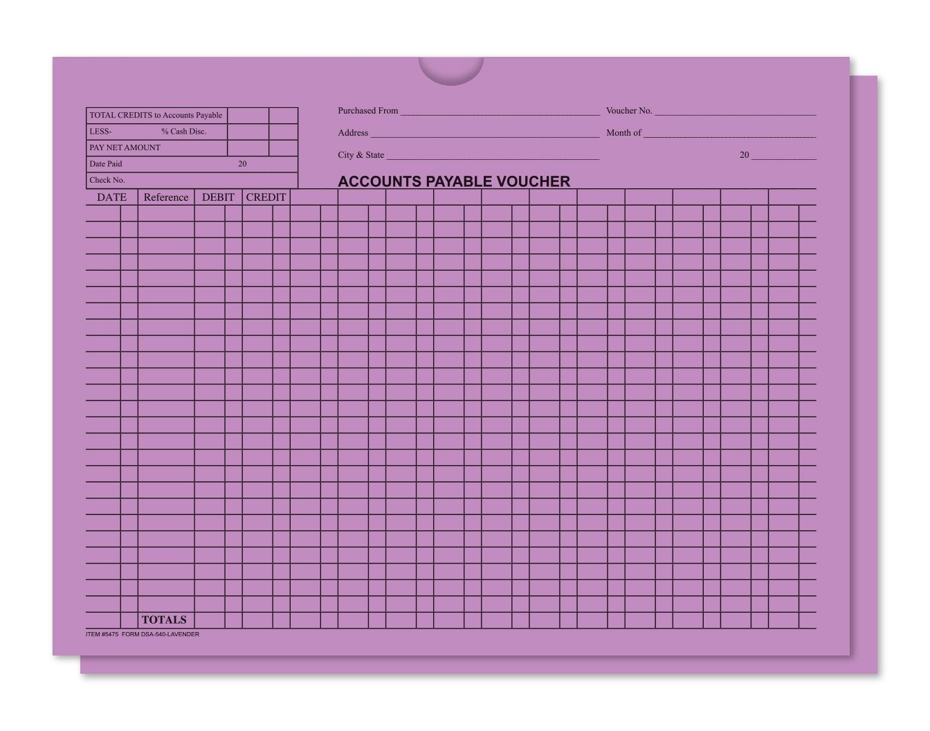 Accounts Payable Voucher Env - General Acct Style