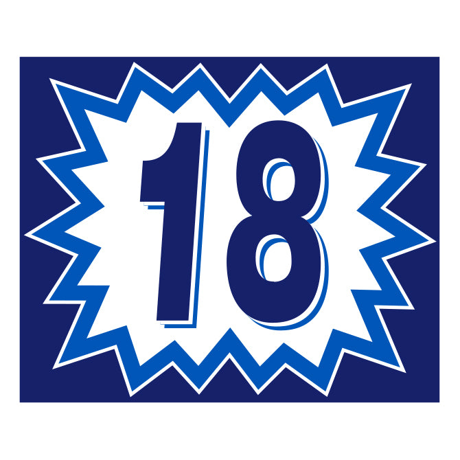 Window Sticker - Blasts - Blue/White