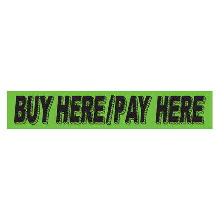 Adhesive Windshield Slogan - Chartreuse/Black (A)