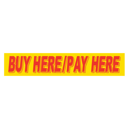 Adhesive Windshield Slogan - Red/Yellow