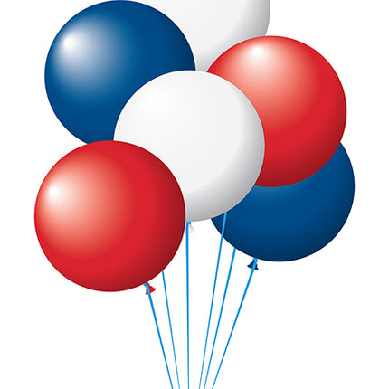 17"  Latex Balloons - Patriotic Assortment