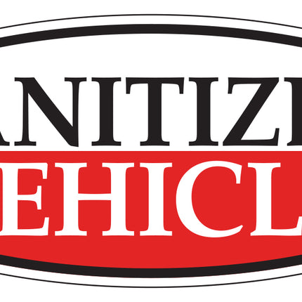 Oval Window Sticker - Sanitized Vehicle
