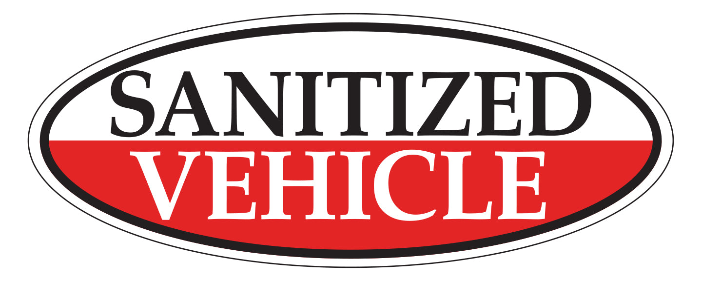 Oval Window Sticker - Sanitized Vehicle